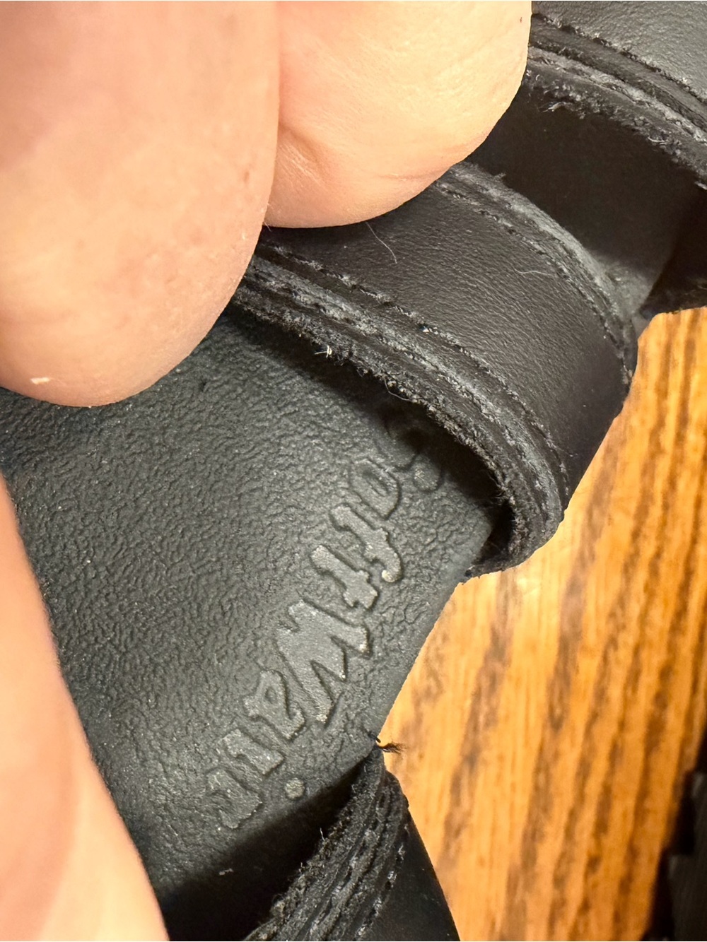 Dr. Martens Black Triple-Strap Sandals with Yellow Stitching - Picture 8 of 12
